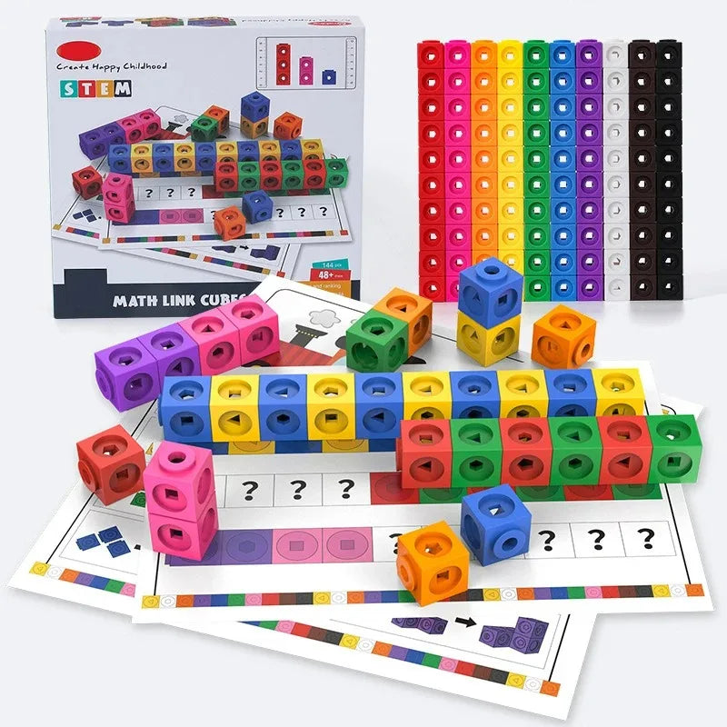 Cubes Montessori pour enfants – Jeu de construction éducatif