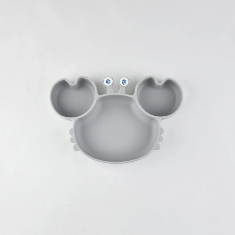 Toddler Suction Plate – BPA-Free Cartoon Crab Feeding Tray