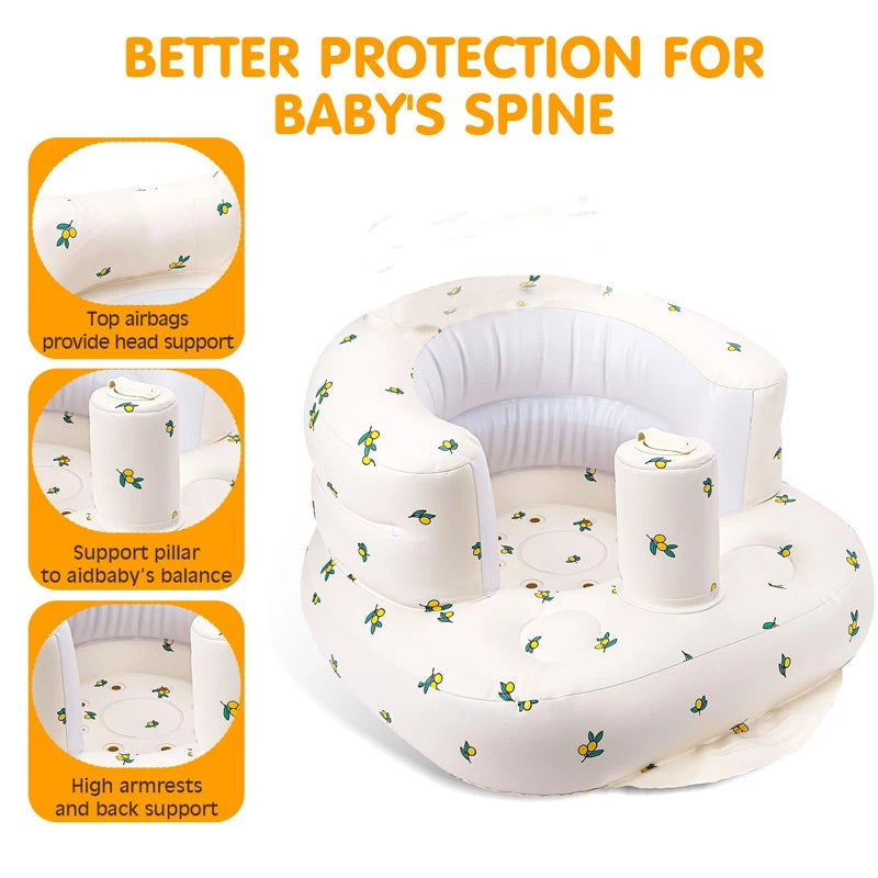 Canapé gonflable pour bébé – Pompe intégrée, siège confortable