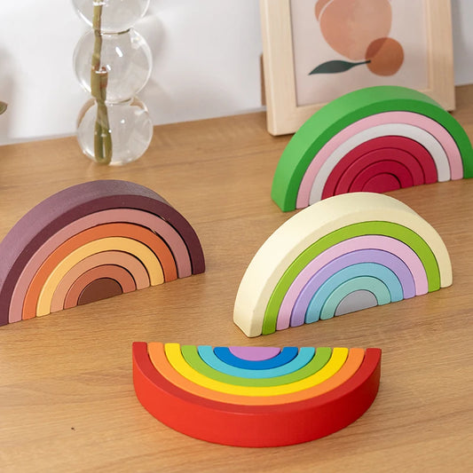 Colorful Montessori Wooden Stacking Toy