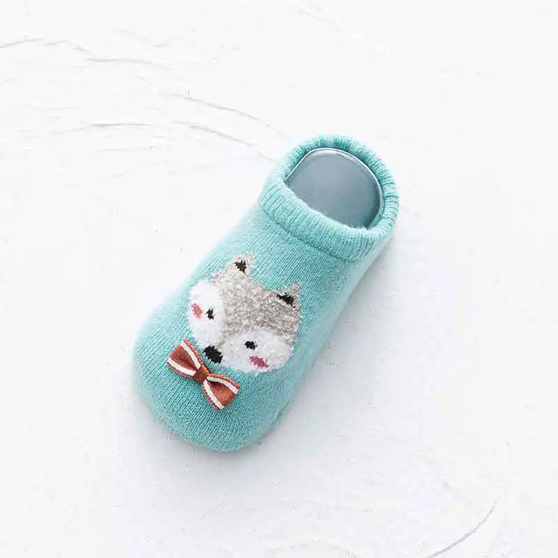 Chaussettes bébé chaudes et antidérapantes – Imprimé animal et éponge douce