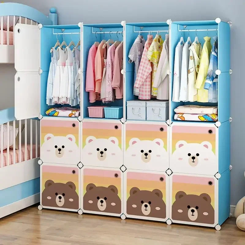 Armoire pliable pour enfants – Rangement en cubes entièrement fermé