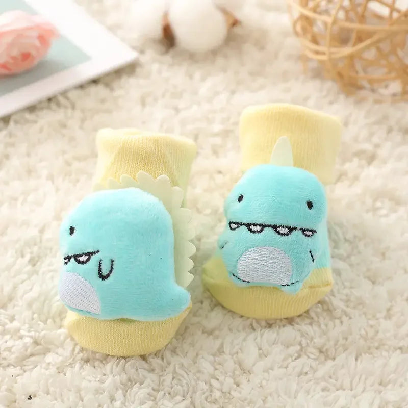 Non-Slip Cartoon Socks with Sound for Babies