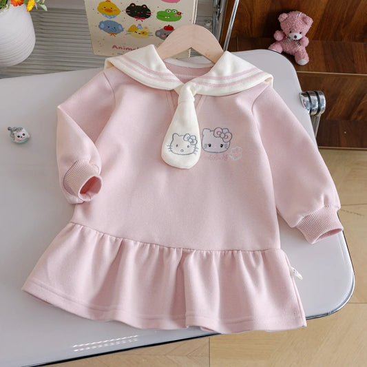 Hello Kitty Navy Dress – Cute Autumn Baby Outfit