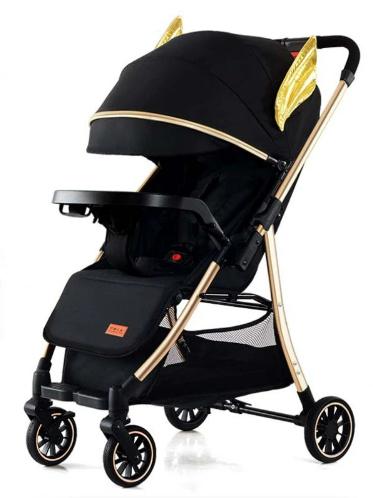 Poussette bébé pliable, légère et réversible – Poussette portable à vue dégagée