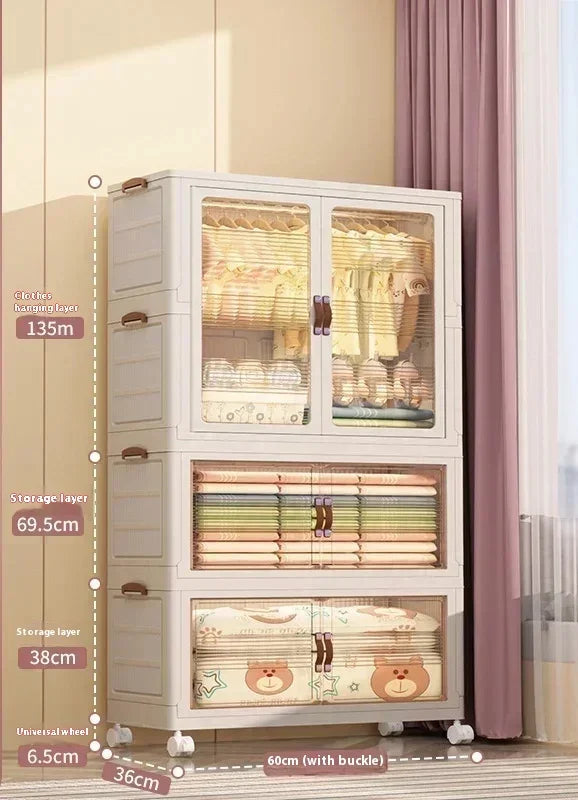 Organisateur de garde-robe pour bébé – Bacs à vêtements pliables et transparents