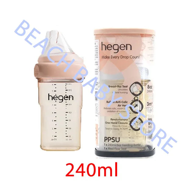 Hegen PPSU Baby Bottle – Original with Storage Lid & Pacifier, Gift Box Included
