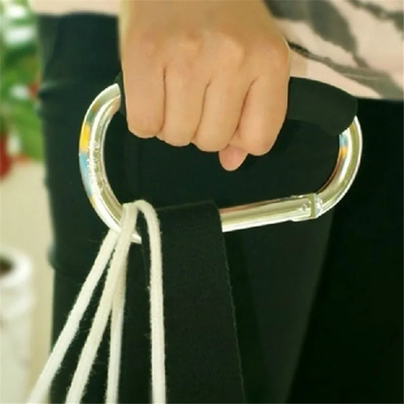 Large Aluminum Carabiner Stroller Hooks – D-Ring Organizer Clip