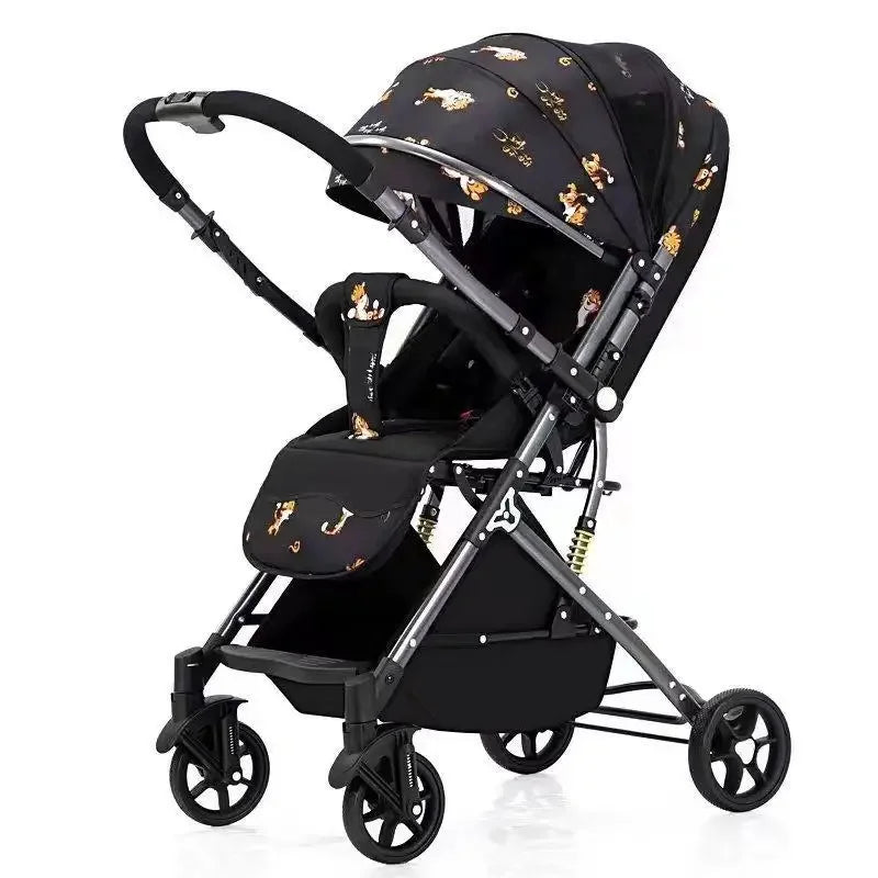 Ultra-Light Four-Wheel Baby Stroller – Sit & Lie Down, Foldable High-View