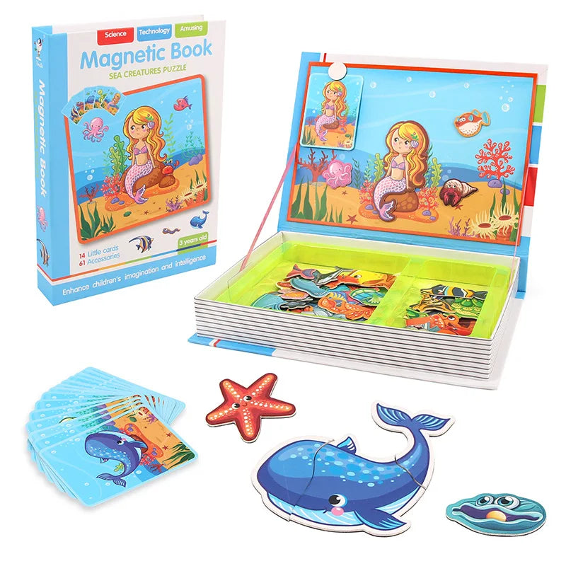 Livre de puzzles magnétiques 3D – Jeu éducatif pour enfants