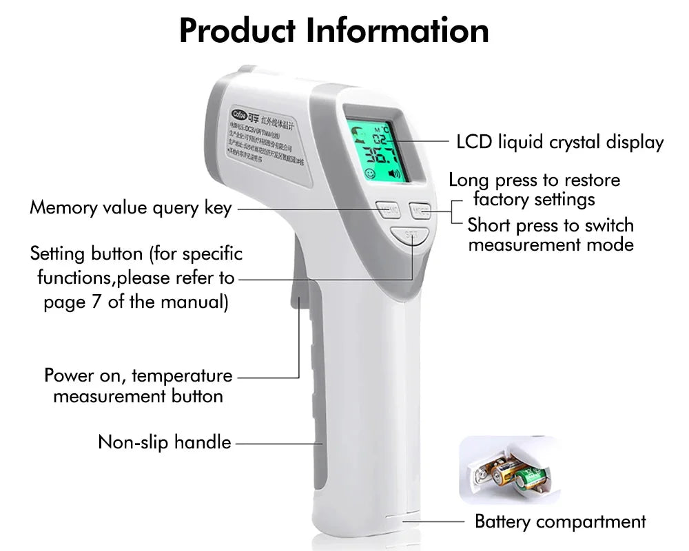 Thermomètre frontal infrarouge numérique Cofoe Baby