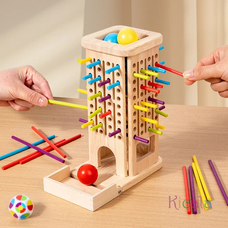 Montessori Wooden Stick Tower – Counting & Motor Skills Educational Toy