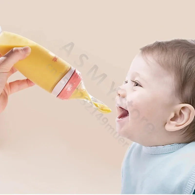 BBET Baby Food Feeder | Silicone Squeeze Bottle with Spoon for Infants