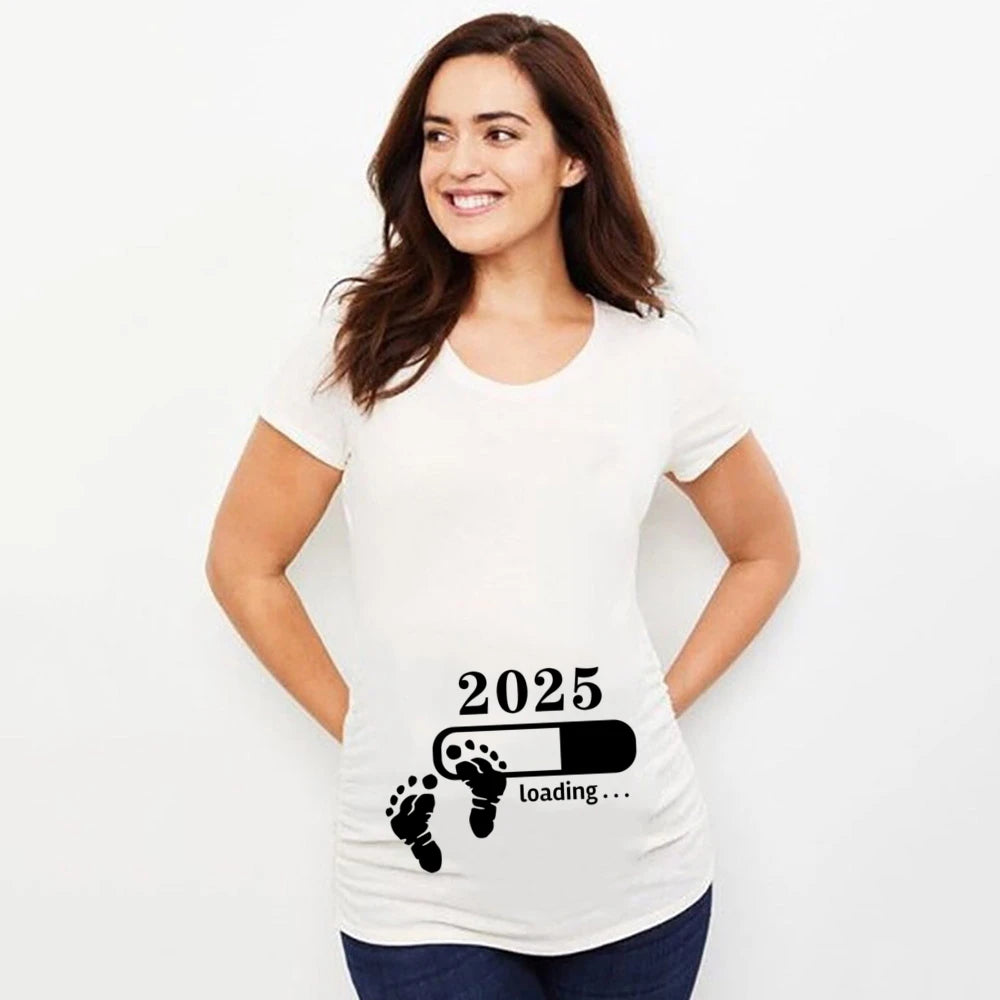 T-shirt de maternité « Bébé en route pour 2025 » – Annonce de grossesse
