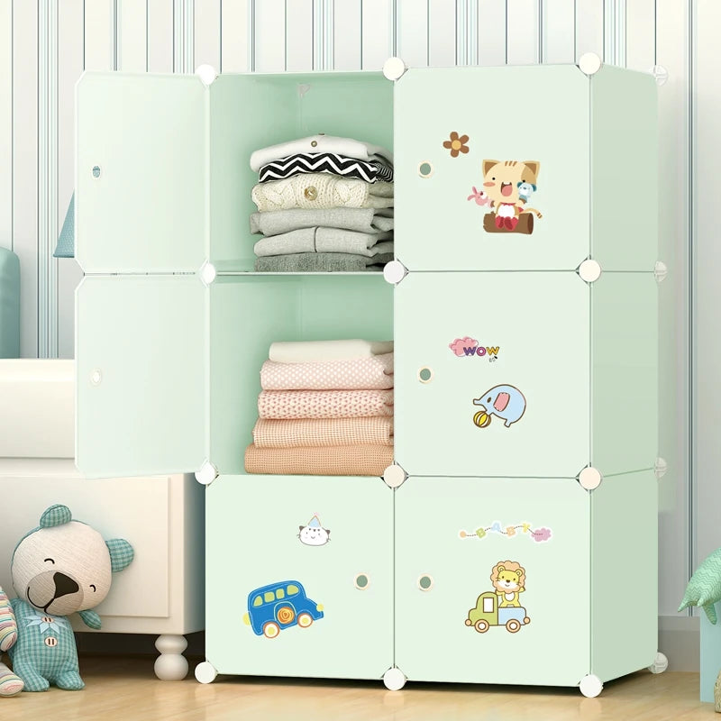 Armoire en plastique pour enfants – Organisateur de vêtements moderne et minimaliste