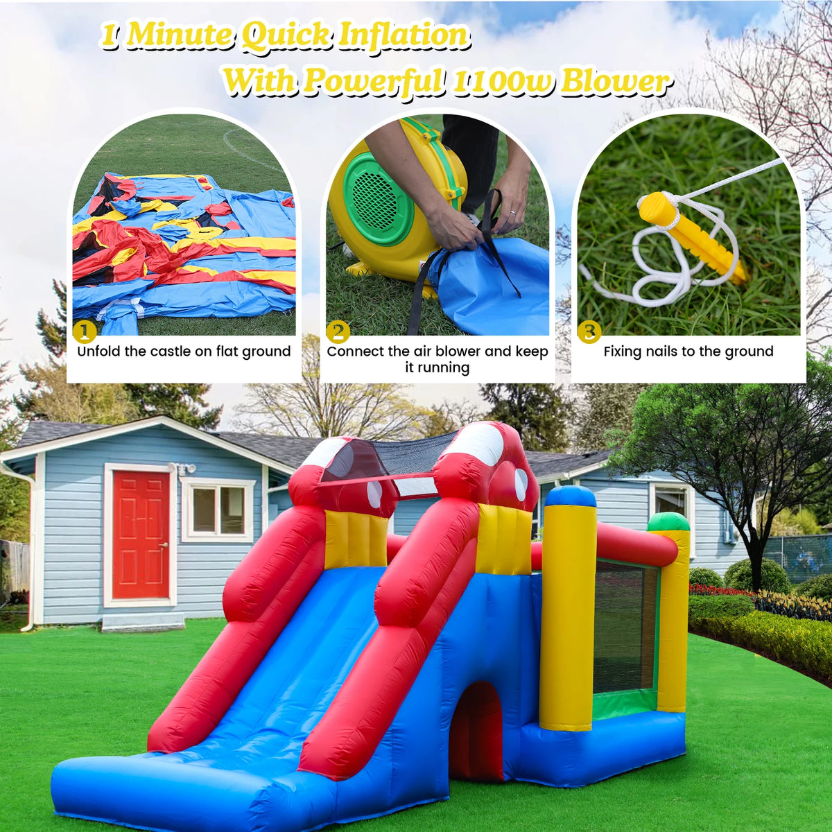 KING Double Water Slide & Ball Pool for Kids