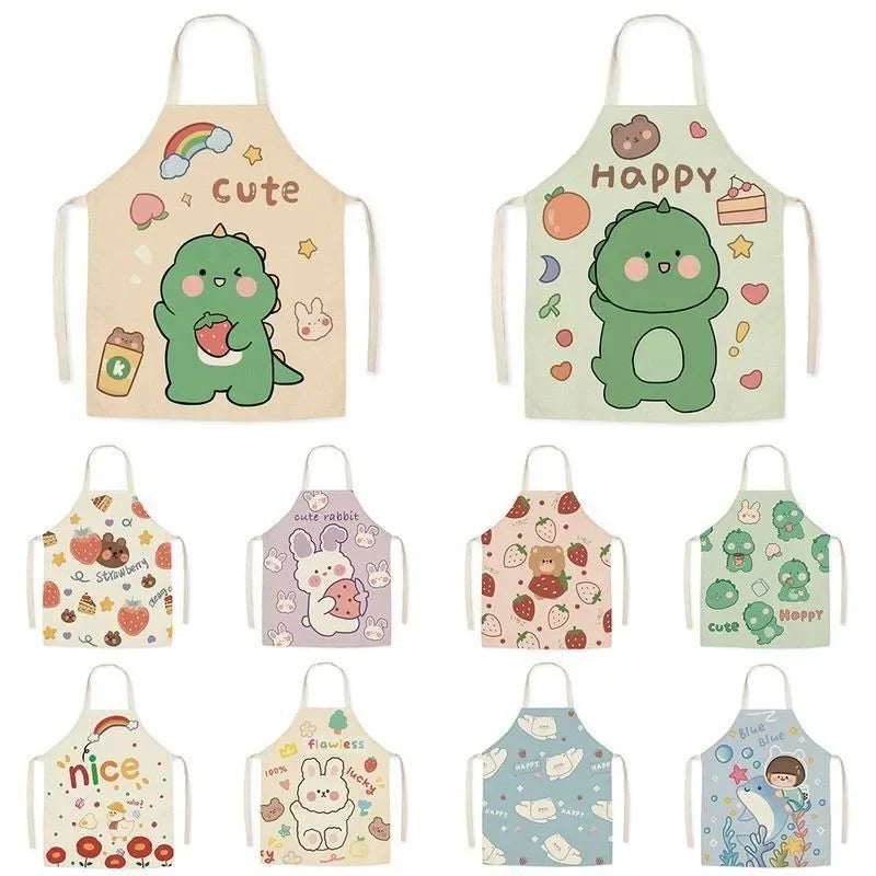 Cute Animal Print Kids Cooking & Cleaning Apron