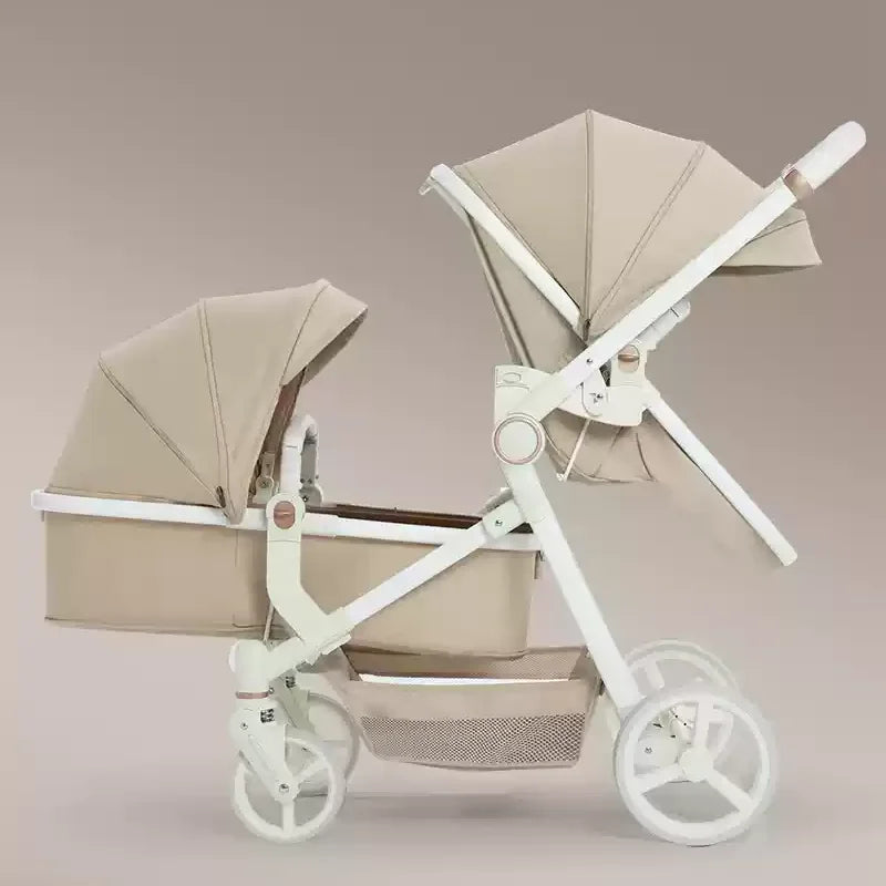Poussette double 2025 – Poussette double de haute qualité avec garantie d'un an