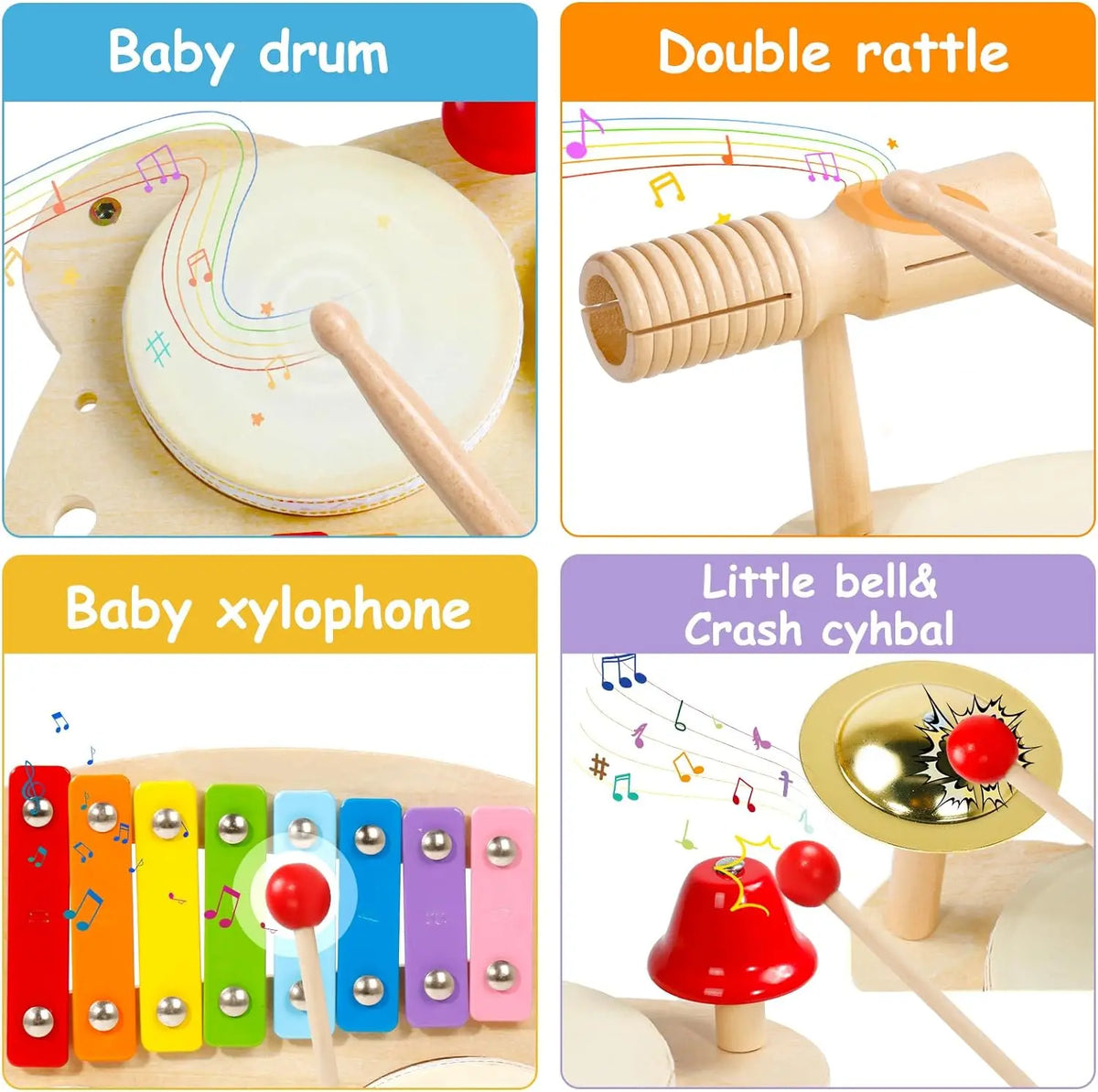 Wooden Music Toy – Drum, Play & Learn!