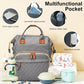 Sac à dos 35 L pour maman – Lit pliant, imperméable, chargement USB et sangle pour poussette