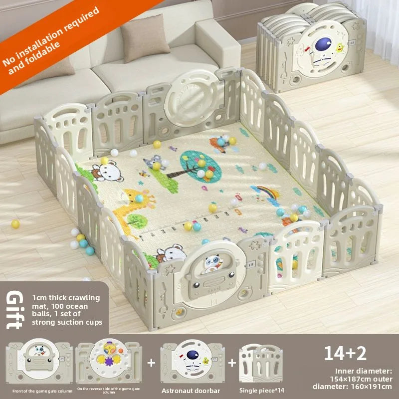 Foldable Baby Playpen with Crawling Mat – Safe & Ready to Use