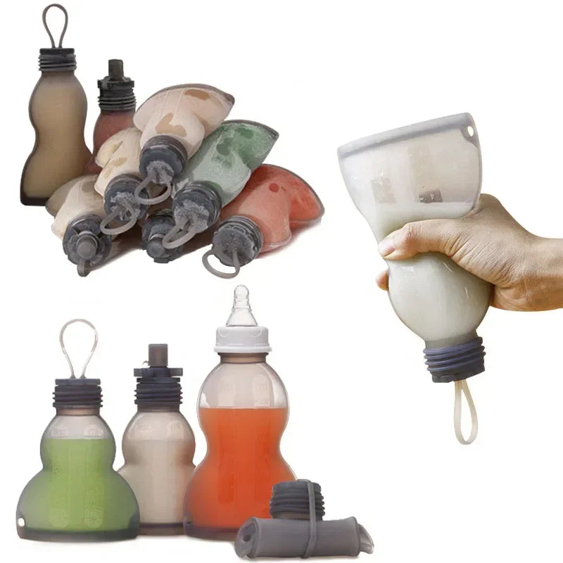 Reusable Milk Freezer Silicone Bags Baby Breast Milk Storage