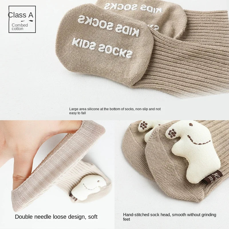 Chaussettes antidérapantes Kawaii à motifs animaux