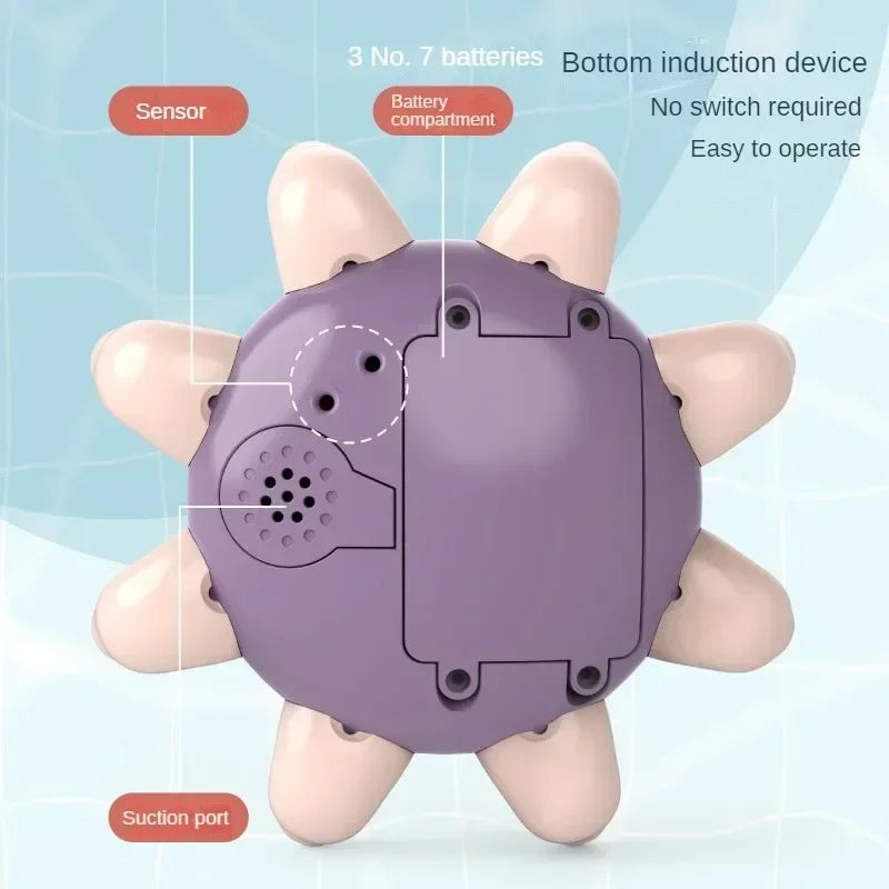 Jouet de bain électrique en forme de baleine – Jet d'eau et lumières LED !