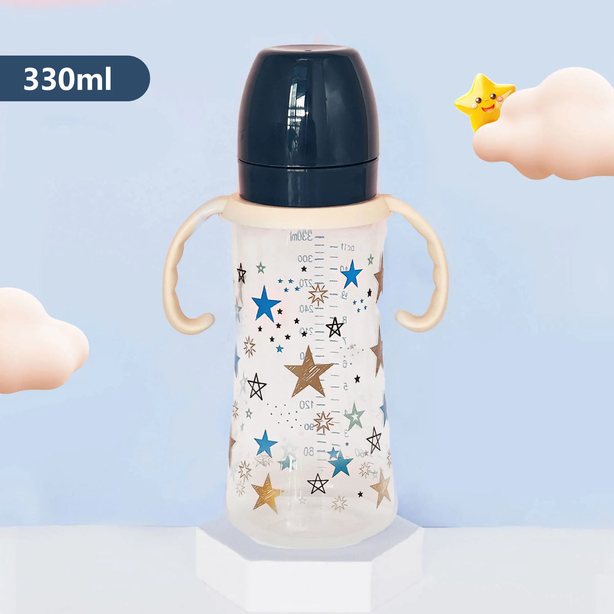 Large-Capacity Baby Bottle – 330ml, PP, Anti-Colic Design