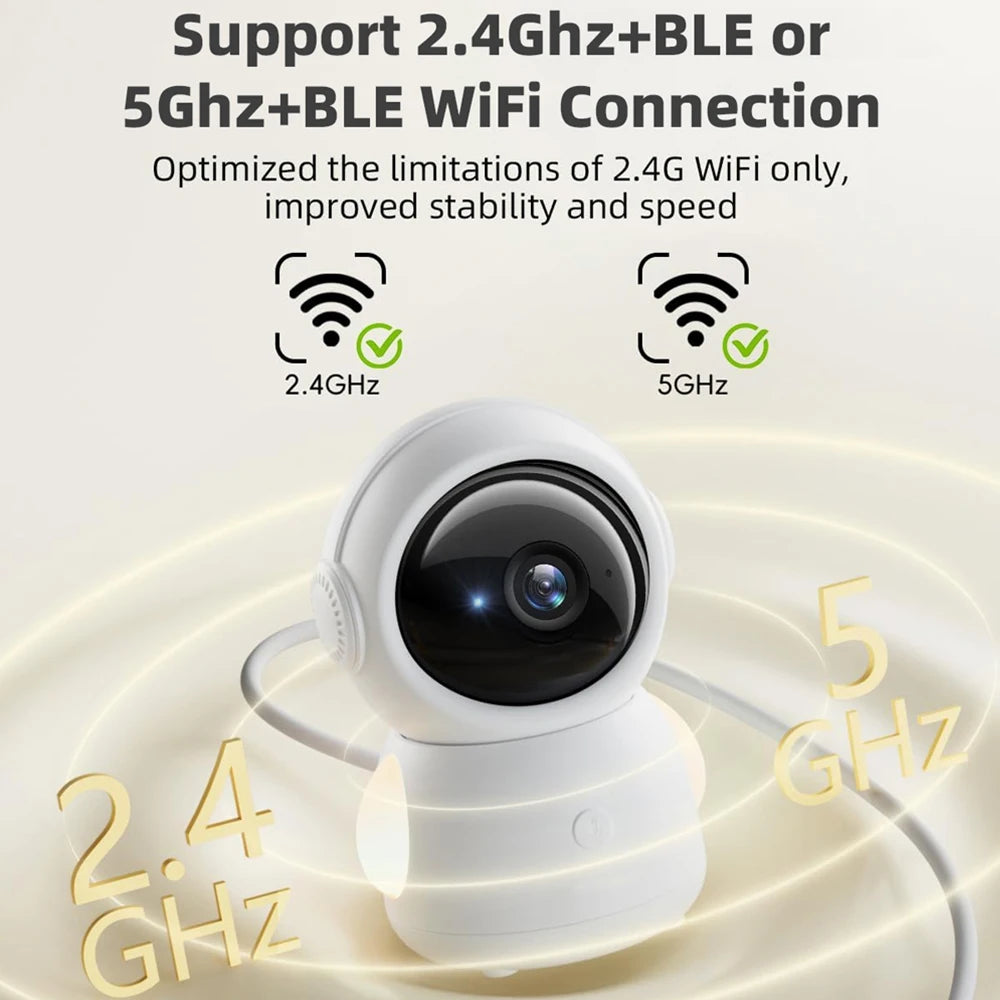 Babyphone WiFi 3MP – Détection des pleurs, suivi des mouvements et veilleuse