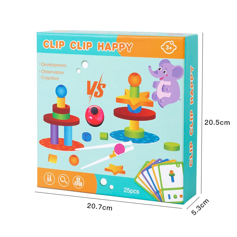 Montessori Wooden Stacking & Sorting Blocks – Balance & Shape Challenge Toy