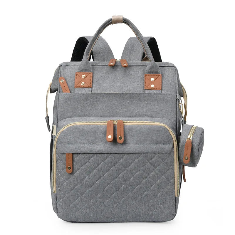 Sac à dos 35 L pour maman – Lit pliant, imperméable, chargement USB et sangle pour poussette