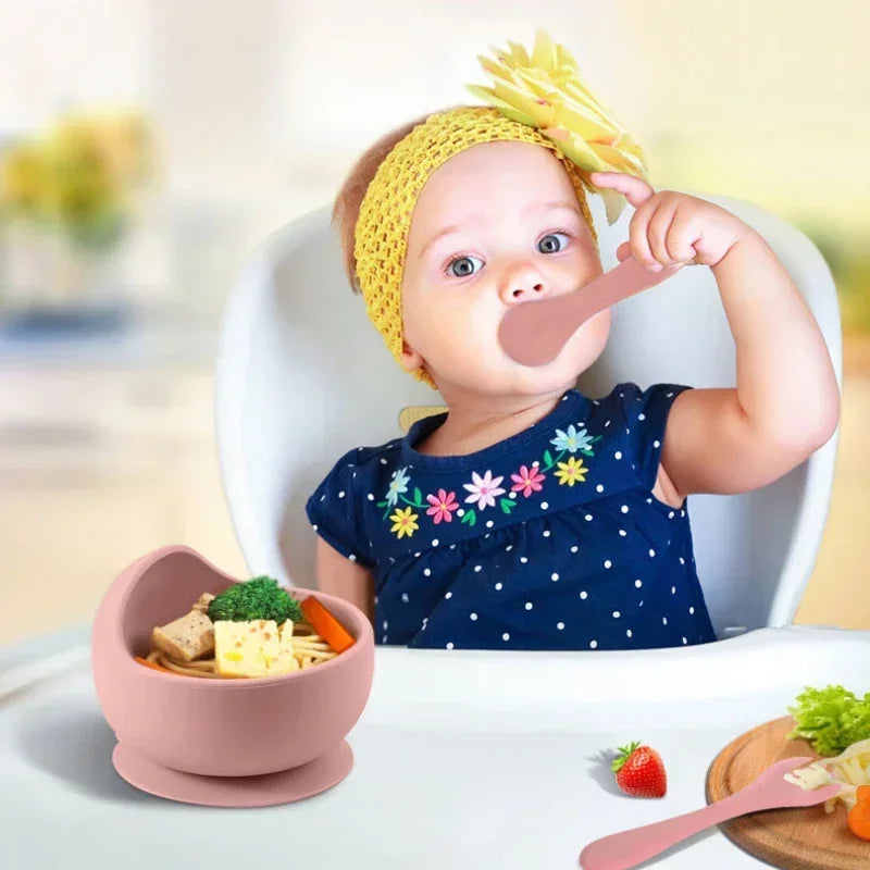 Toddler Self-Feeding Set – Silicone Bowls with Utensils