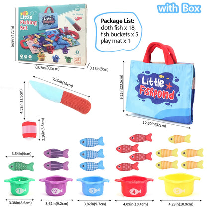 Plush Fishing & Stacking Cups Toy – Montessori Learning for Toddlers 1–3 Years