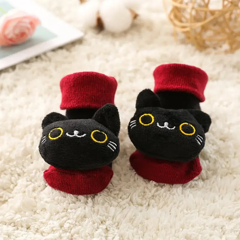 Non-Slip Cartoon Socks with Sound for Babies