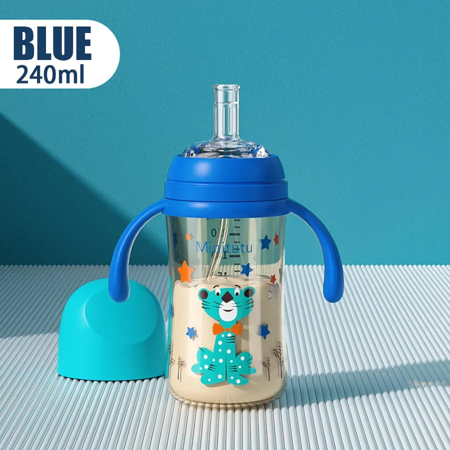 Kit d'alimentation pour nouveau-né (240 ml) – Biberon, tasse à bec et tétine, en PP et silicone sûrs