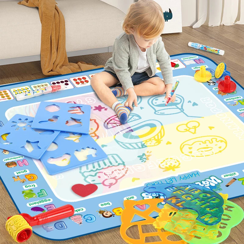 Magic Water Drawing Mat 100x80cm – Reusable Montessori Painting & Doodle Toy