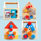 Maison d'activités en bois Montessori – Jouet de motricité fine et d'outils pour enfants