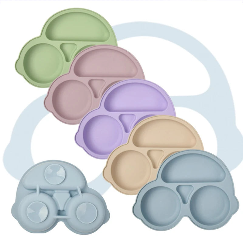 Assiette à ventouse en silicone pour bébé – Bol avec visage souriant