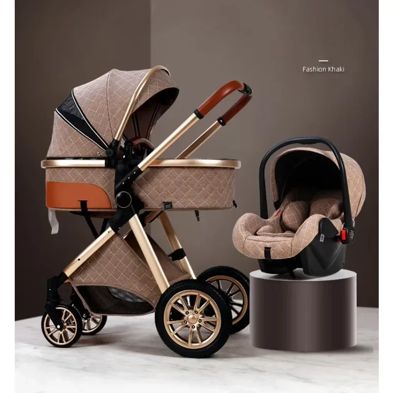 2025 High Landscape 3-in-1 Luxury Baby Stroller & Carriage – Infant Cradle