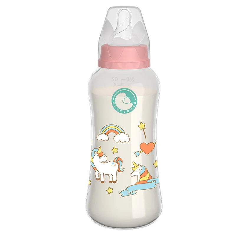Biberon bébé 150/240 ml en polypropylène – Large ouverture, avec poignée, sans BPA