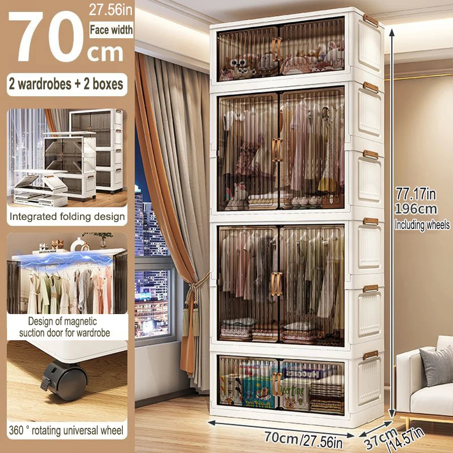 Home Storage Cabinet – Foldable Wardrobe Organizer