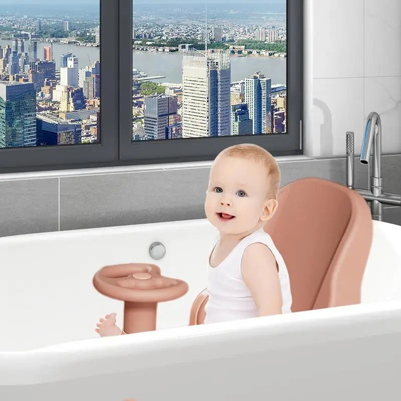 Siège de bain pour bébé – Forme de voiture amusante, sûr et stable