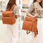 Large PU Leather Diaper Backpack