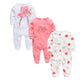 Lot de 3 grenouillères Kavkas pour bébé garçon (0-12 mois), 100 % coton, manches longues, imprimé dessin animé, articles pour filles