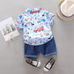 2PCS Baby Summer Set – Random Car Print Shirt & Shorts