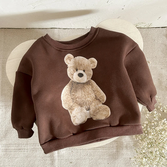 Autumn/Winter Baby Pullover – Cute Bear Print Soft Sweater for Boys & Girls
