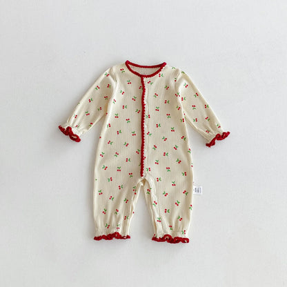 Combinaison cerise mignonne pour bébé fille