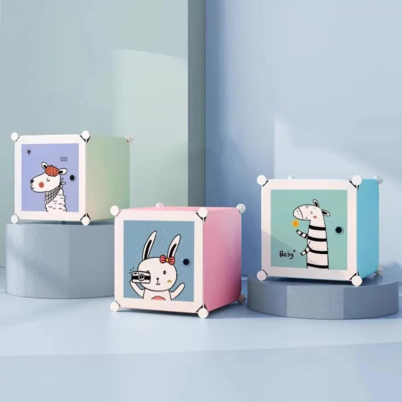 Armoire enfant en plastique – Étagères cubiques et rangement pour vêtements