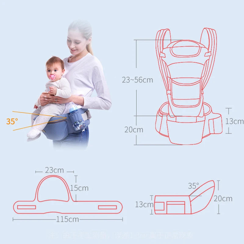 Porte-bébé ergonomique face au ventre avec assise de hanche – Idéal pour les voyages